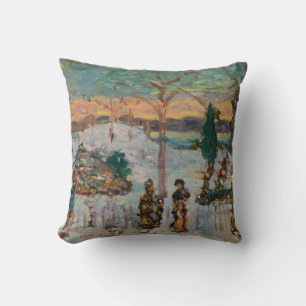 Sneeuw in april van Maurice Prendergast, Vintage A Kussen
