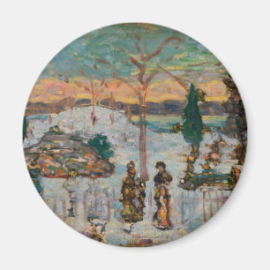 Sneeuw in april van Maurice Prendergast, Vintage A Magneet