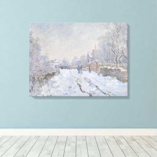 Sneeuw in Argenteuil (van Claude Monet) Canvas Afdruk (Insitu (Houten vloer))