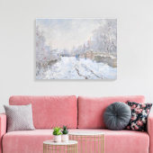 Sneeuw in Argenteuil (van Claude Monet) Canvas Afdruk (Insitu (Woonkamer))