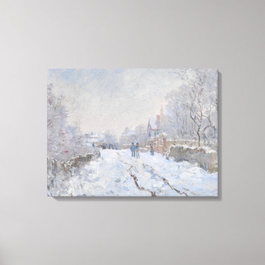 Sneeuw in Argenteuil (van Claude Monet) Canvas Afdruk (Voorkant)
