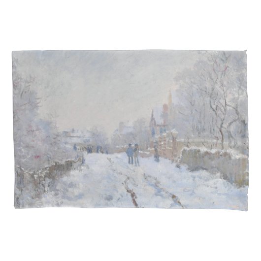 Sneeuw in Argenteuil (van Claude Monet) Kussensloop (Voorkant)