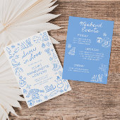 Sneeuw in de liefde Hand getrokken Winter Bachelor Kaart