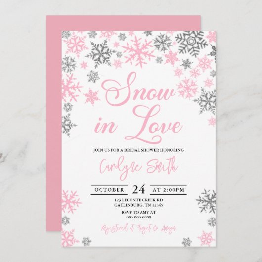 Sneeuw in de liefde - kerstbeker - Uitnodiging (Voorkant / Achterkant)