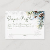 Sneeuw in de liefde winter baby shower luier verlo informatiekaartje (Voorkant)