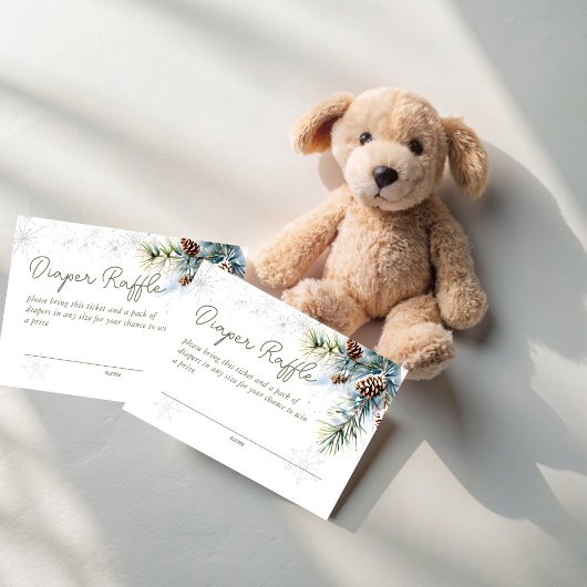 Sneeuw in de liefde winter baby shower luier verlo informatiekaartje