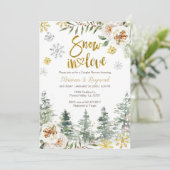 Sneeuw in de liefde Winter Couples — Uitnodiging (Staand voorkant)