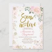 Sneeuw in de liefdesroze snowflake paren kaart (Voorkant)