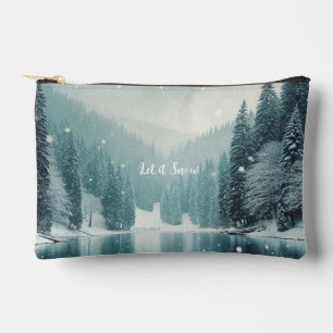 Sneeuw in de winter, bergmeer etui