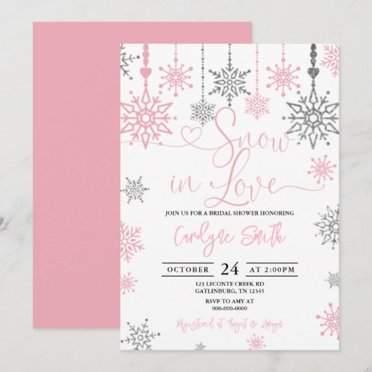 Sneeuw in de winter Bridal Shower Kaart (Voorkant / Achterkant)
