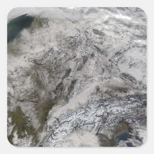 Sneeuw in Europa Vierkante Sticker