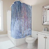 Sneeuw in het bos douchegordijn (In situ)