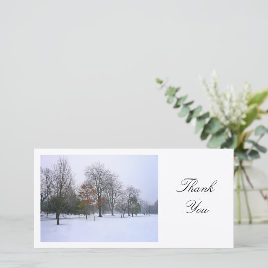Sneeuw in het park - Dank je wel Bedankkaart (Staand voorkant)