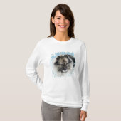 Sneeuw in het shirt met het gezicht Keeshond (Voorkant volledig)