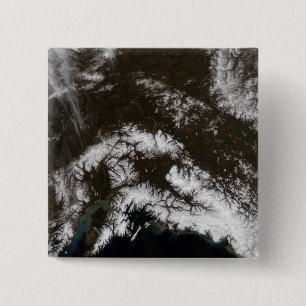 Sneeuw in het zuidelijk deel van Alaska Vierkante Button 5,1 Cm