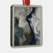 Sneeuw in Korea Metalen Ornament (Rechts)