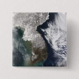 Sneeuw in Korea Vierkante Button 5,1 Cm