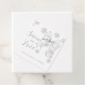 Sneeuw in liefde bedankjes labels (In situ)