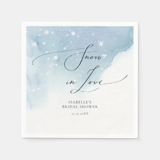 Sneeuw in liefde blauw besneeuwd Vrijgezellenfeest Servet (Voorkant)