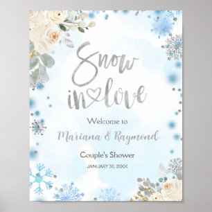 Sneeuw in Liefde Couple's Douche Welkomstbord Poster