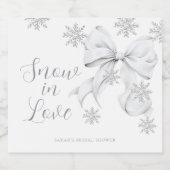 Sneeuw in liefde sparkling wijnetiket (Enkel label)