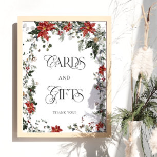Sneeuw in Liefde Winter Bloemen Kaarten en Geschen Poster