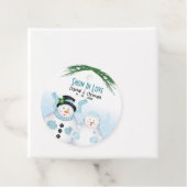 Sneeuw in liefde winter bruiloft bedankjes labels (In situ)