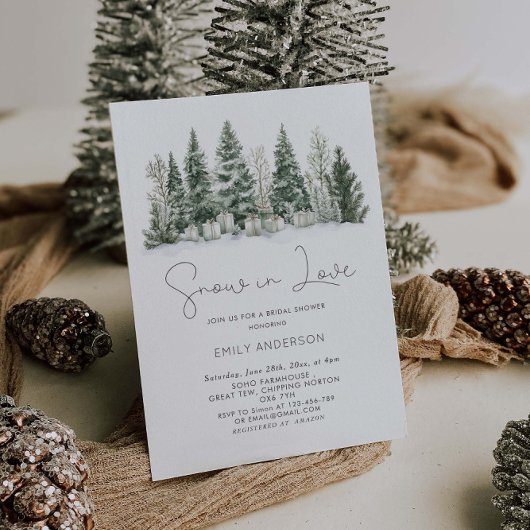 Sneeuw in liefde Winter Bruiloft Feest Kaart