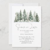 Sneeuw in liefde Winter Bruiloft Feest Kaart (Voorkant)