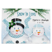 Sneeuw in liefde winter bruiloft groot cadeauzakje (Achterkant)