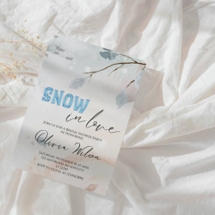 Sneeuw in liefde Winter Bruiloftsborrel - Elegante Kaart