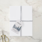 Sneeuw in Liefde winter dennenbos Dank U Cadeaulabel (Met Touw)