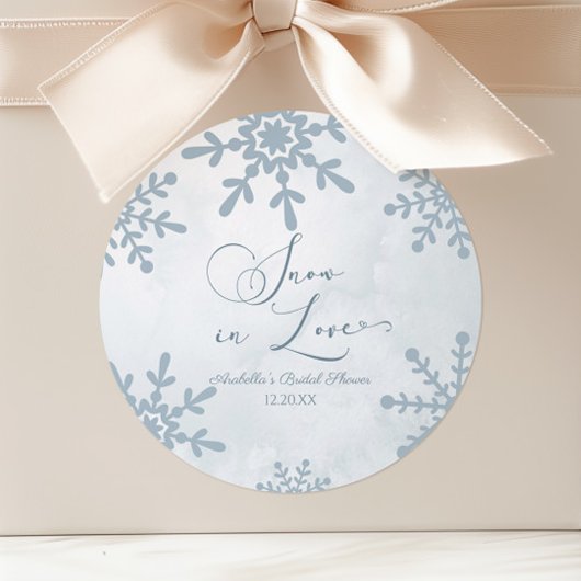 Sneeuw in liefde Winter Wonderland Bruidsuitnodigi Ronde Sticker