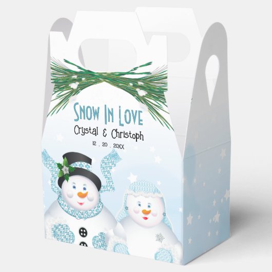 Sneeuw in liefde Wintertrouw Bedankdoosjes (Geopend)