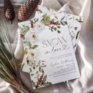 Sneeuw in Liefde Witte Bloemen Pine Winter Kaart