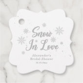 Sneeuw in liefde Witte Winter Bruidsfeest Bedankjes Labels (Voorkant)