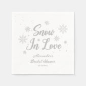 Sneeuw in liefde Witte Winter Bruidsmeisjesfeest Servet (Voorkant)