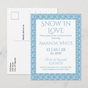 Sneeuw in Love Blauwe Sneeuwvlok Bruidsuitnodiging Uitnodiging Briefkaart
