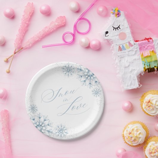 Sneeuw in Love Bruidsmeisjesfeest Papieren Bordje (Feest)