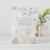 Sneeuw in Love Kerstmis Bruiloft- Winter Wonderlan Kaart (Staand voorkant)