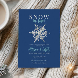 Sneeuw in Love Snowflake Verloving Invitation Kaart