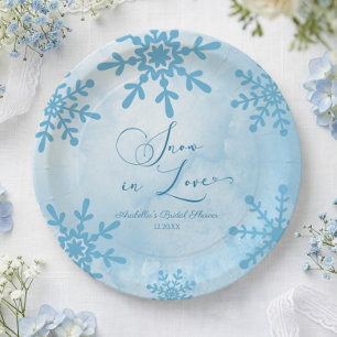 Sneeuw in Love Winter Wonderland Bruidsdouche Papieren Bordje