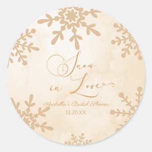 Sneeuw in Love Winter Wonderland Bruidsfeest Ronde Sticker