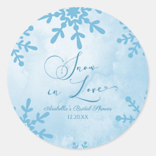 Sneeuw in Love Winter Wonderland Bruidsfeest Ronde Sticker
