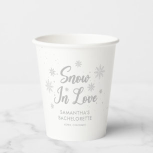 Sneeuw in love Witte Winter Bruidsmeisje Papieren Bekers