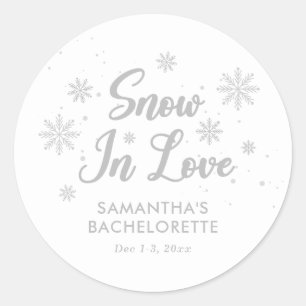 Sneeuw in love Witte Winter Bruidsmeisje Ronde Sticker
