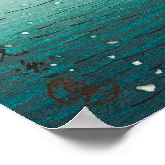 Sneeuw in Miyajima door Tsuchiya Koitsu Poster (Hoek)