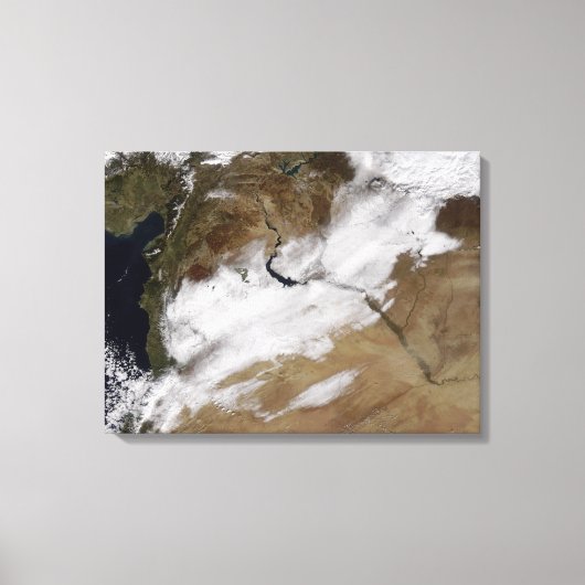 Sneeuw in Syrië Canvas Afdruk (Voorkant)