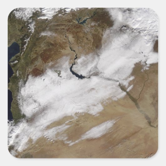 Sneeuw in Syrië Vierkante Sticker (Voorkant)