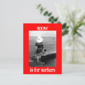 Sneeuw is bestemd voor briefkaart met zuigers (Staand voorkant)